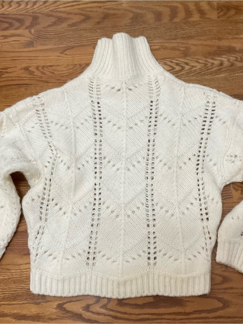 IRO Cream Open-Knit Turtleneck Sweater Chunky Style